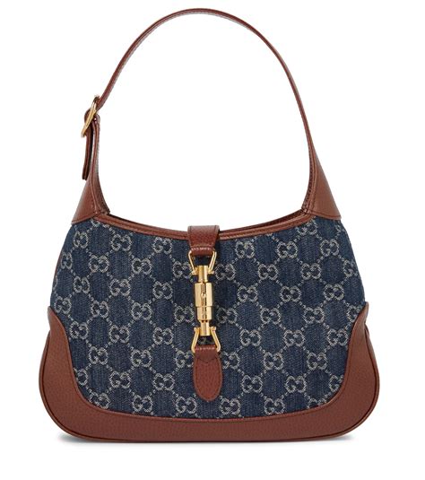 Gucci Jackie small shoulder bag in blue denim 